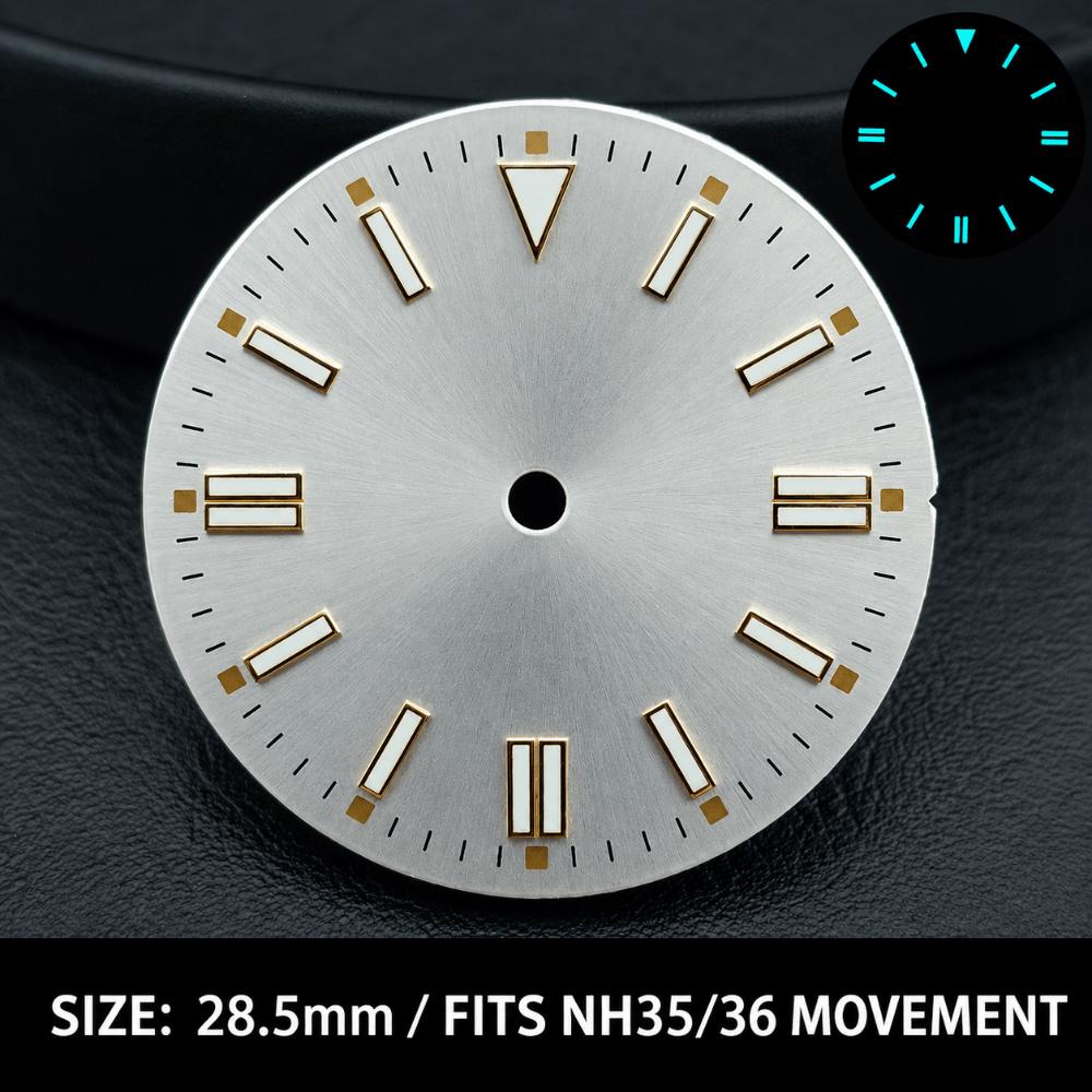 28.5MM Dial Size Green Luminous Dial Colorful Watch Movement Dial for NH35 8215 2836 Watch
