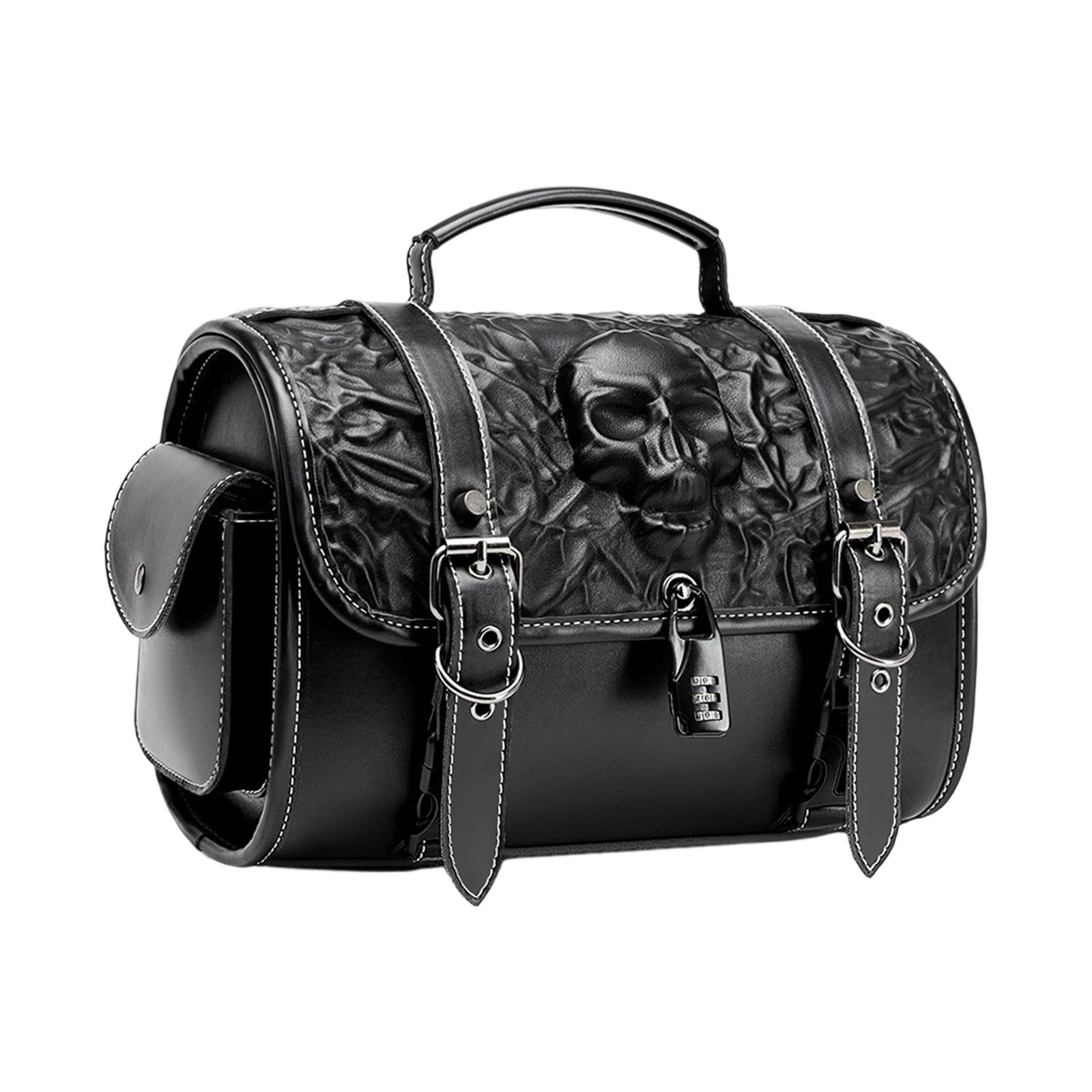 

Gothic Motorcycle Tool Pouch Adjustable Straps Secure Fit Small Fork Bag Synthetic Leather Storage Bag for Ridings 1