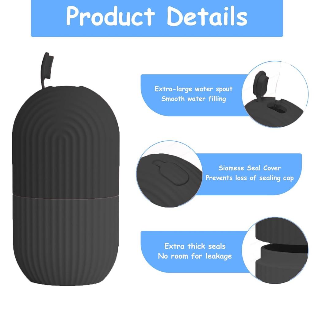 3 Pack Ice Roller for Face Eyes Women Facial Depuffer,Skin Care,Ice Pack Neck Massager,Cooling &Smoothing,Beauty Essentials(Black)