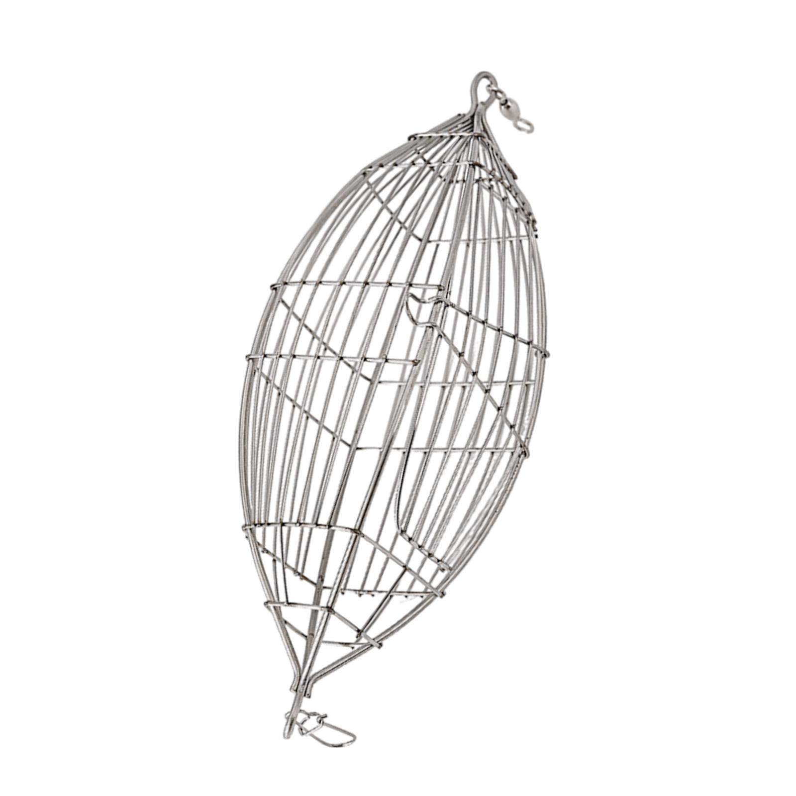 

Stainless Steel Bait Cage Basket Feeder Holder Fishing Lure Cage Rig Feeder Reinforced Practical Catfish Baits Holder XL