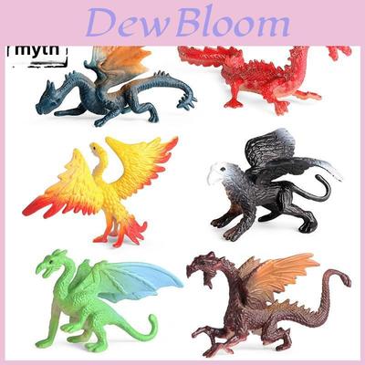 Plastic Monster Western Flying Dragon Children Animal Model Cake Topper For Kids Party Decor