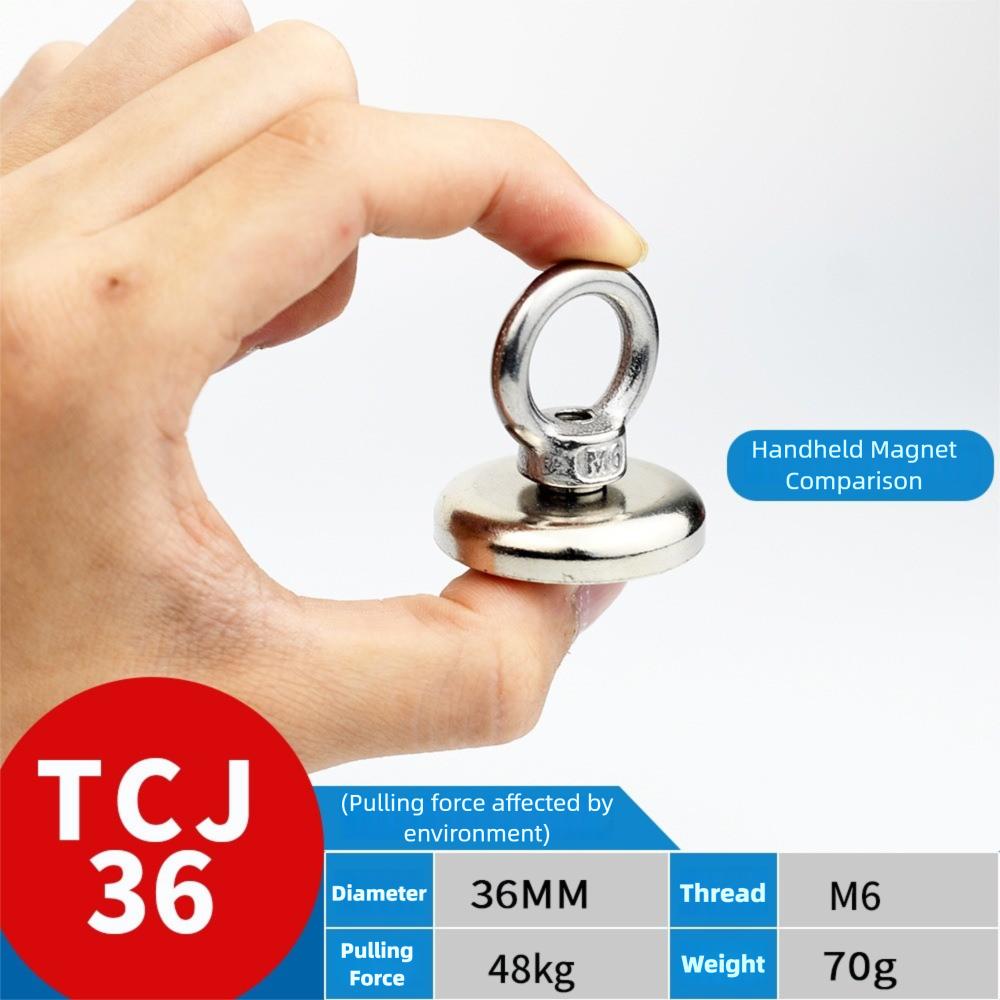 High Pull Force Strong Neodymium Fishing Magnet Wear Resistant Stainless Steel Eyebolt Heavy Duty Magnet Durable