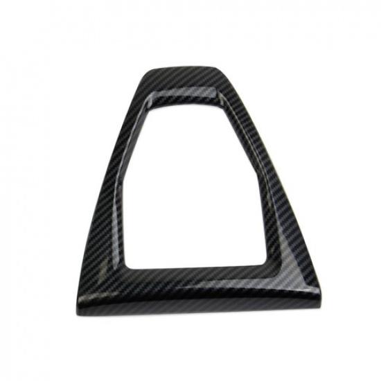 Carbon fiber style central control manual gear shift panel trim for Ford Mustang