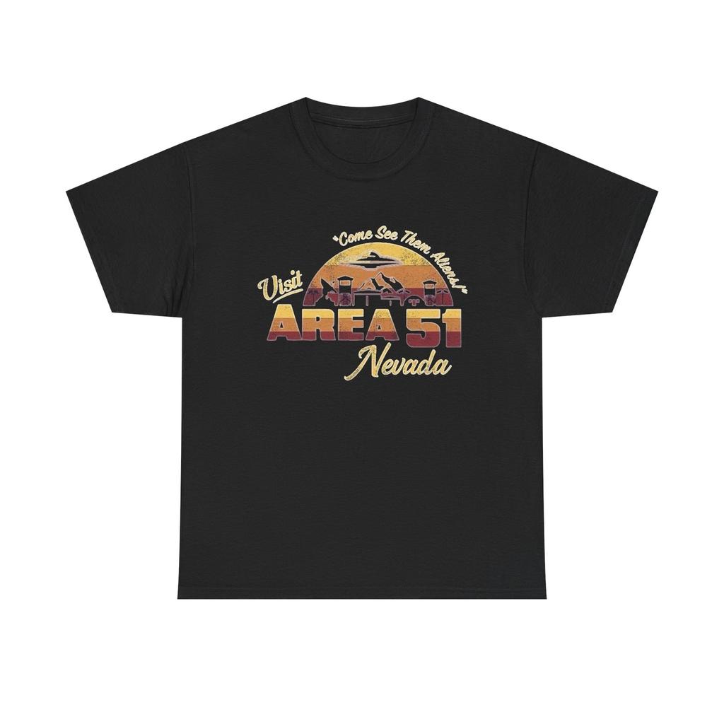 Visit Area 51 Aliens Graphic T Shirt Men's Heavy Cotton Tee