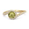 Peridot Halo Twist Pavé Band Ring - Sterling Silver Gold Vermeil