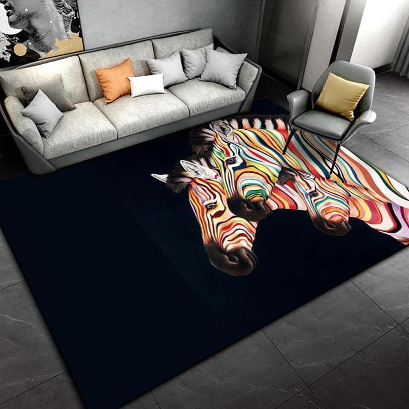 

Ковер шкура зебры, большой, ковер для гостиной, спальни, кухни, придверный коврик, украшение, ковры для декора спальни, крутой 60x90(23x35in)