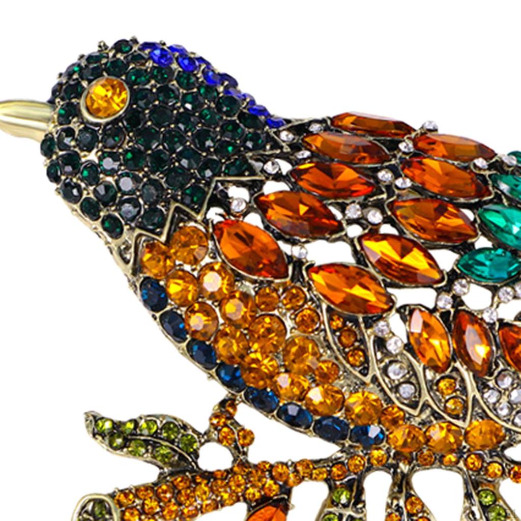 Animal Birds Brooch Pin Rhinestone Jewelry Lapel for Bridal Women Wedding