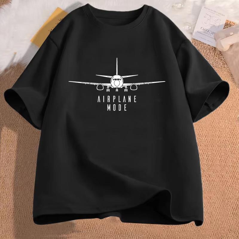 Mode Reisender Urlaub Herren Tops Kurzarm T-Shirts Flugzeug Pilot T-Shirts Flugzeugmodus Reise T-Shirts für Männer Kleidung