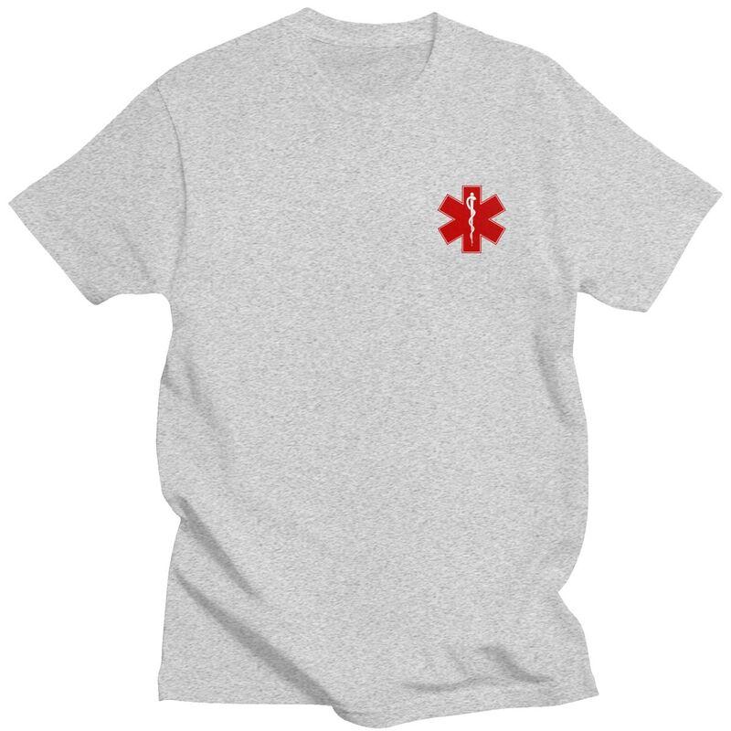 Custom Emt Star Of Life T Shirt for Men Tshirt Fashion Tees Short Sleeve Emt Paramedic Medical Tshirts Loose Fit Clothing