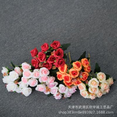 1Pc Eucalyptus Single Stem Ten Rose Artificial Flowers, for Birthday Gifts Home Decoration