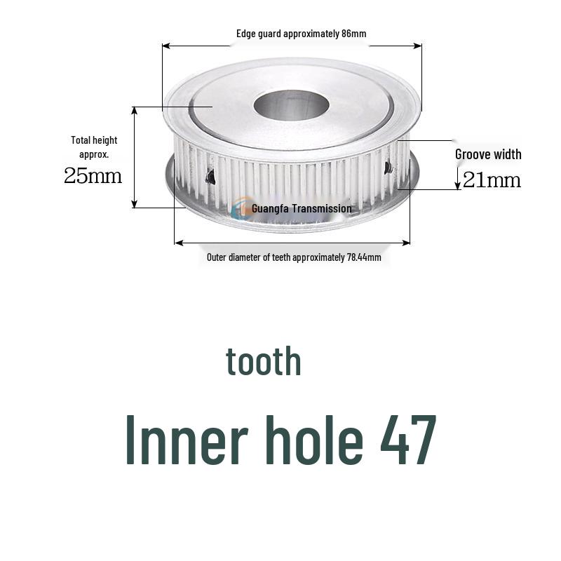 Dual-Sided Flat Timing Pulley: 5M50 Teeth, Width Options 11/16/21/27AF, Bore Size 8-30.