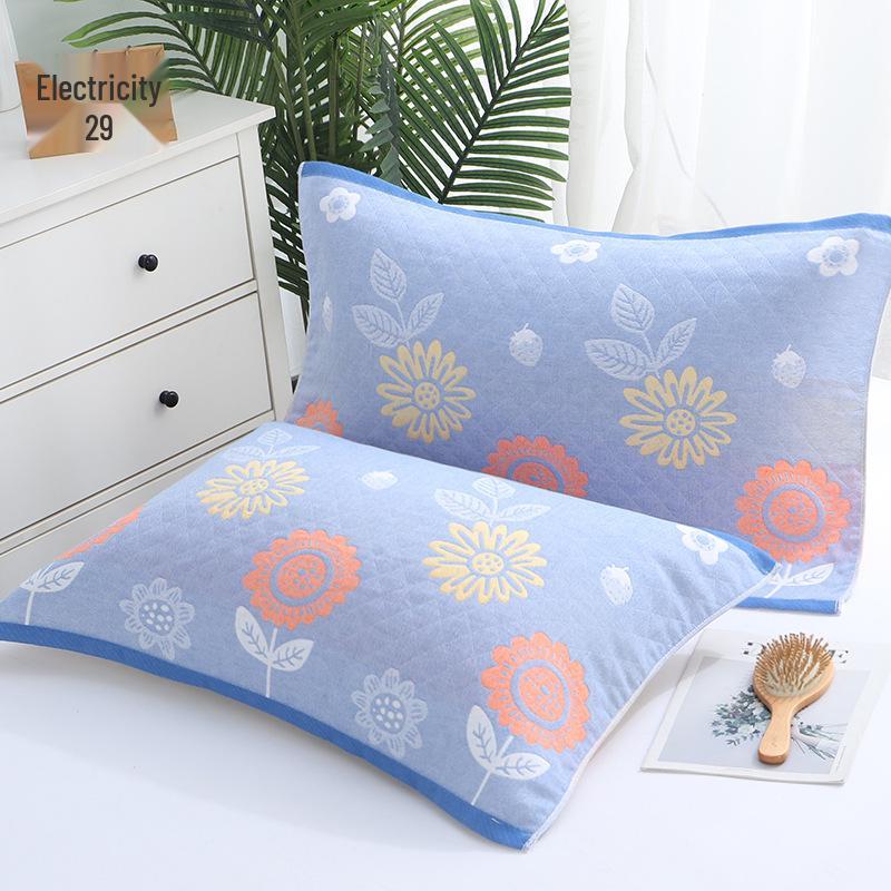 Three-Layer Gauze Cotton Pillowcases: Dirt-Resistant, Mite-Proof, Soft, Thickened, No Pilling or Shedding.