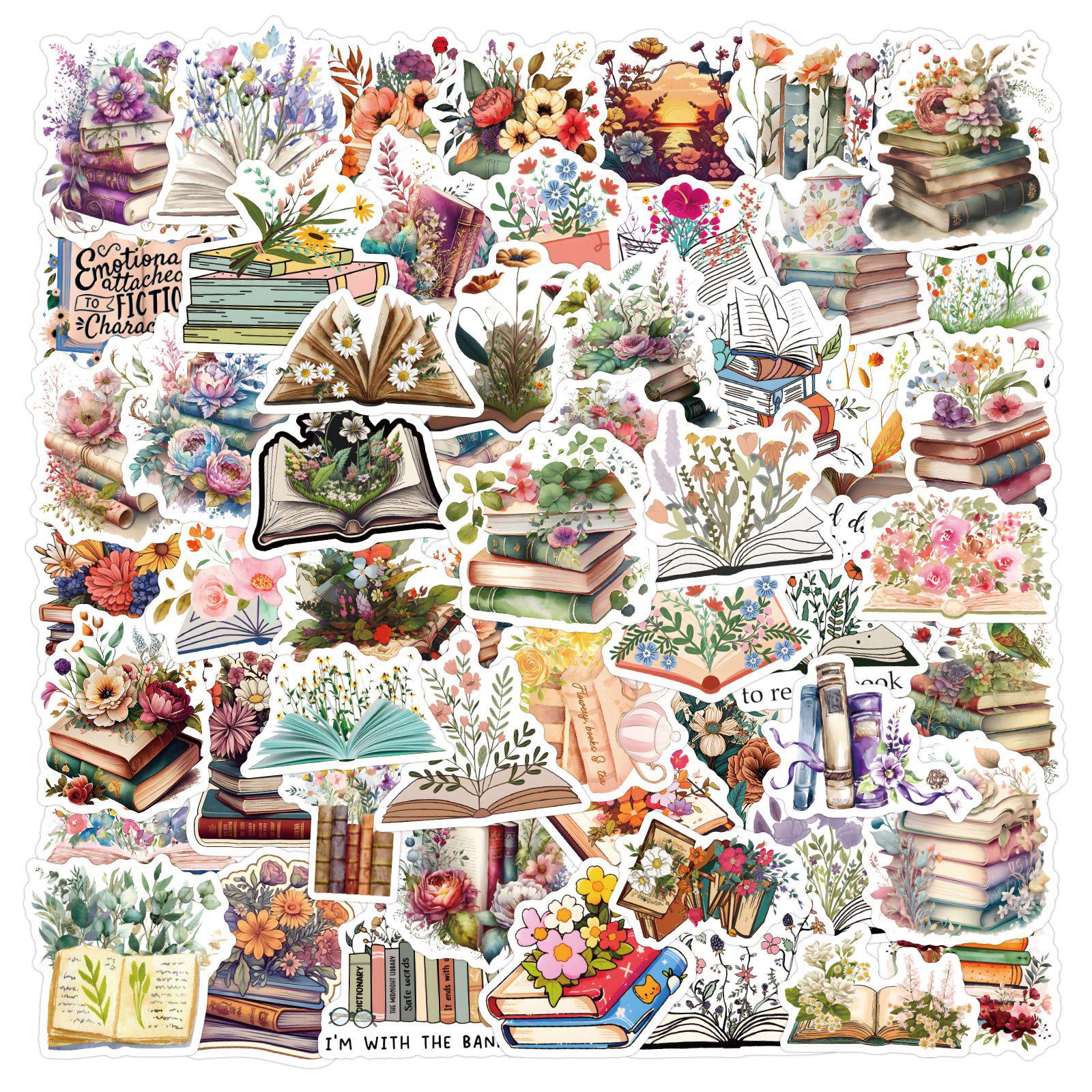 60 Unique INS Style Flower Cartoon Graffiti Stickers for DIY Mobile Phone & Tablet Decoration