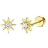 Drperfect 1Pair Flat Back Earrings for Women Surgical Steel Earrings for Sensitive Ears Hoop Stud Cartilage Tragus Piercings