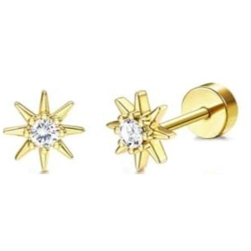 Drperfect 1Pair Flat Back Earrings for Women Surgical Steel Earrings for Sensitive Ears Hoop Stud Cartilage Tragus Piercings
