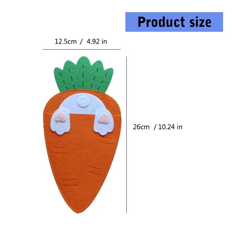 6pcs Easter Carrot Utensils Pouches Ideal For Adding Fun To Holiday Gatherings And Enhancing Dining Experience