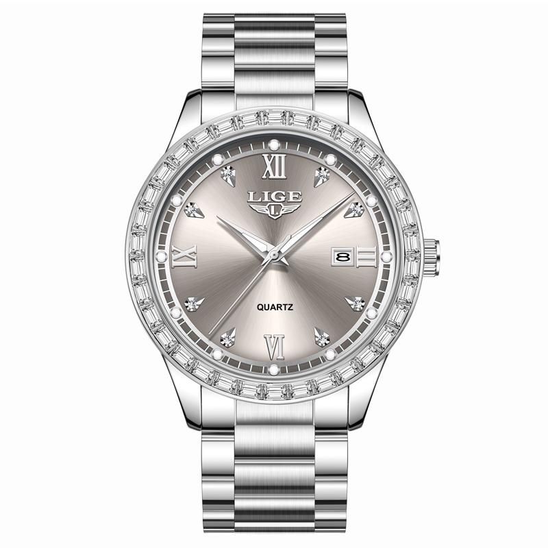 Men Watch Waterproof Diamond Luxury Luminous Calendar Quartz Wristwatch For Men Stainless Steel Fashion Business Watch Men
