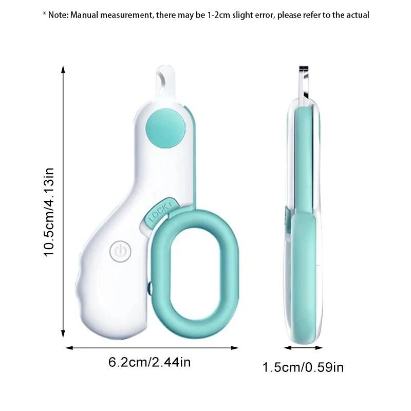 Professional Pet Nail Clipper LED Light Cat Dog Cutter Claw Trimmer with Safety Lock Puppy Kitten Animals Care Grooming Tool Kit