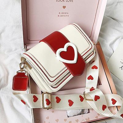 Cute Love Heart Sieviešu maza kvadrātveida plecu somas Mode Sieviešu kurjera soma Vienkārša sieviešu somiņa krustveida somiņa