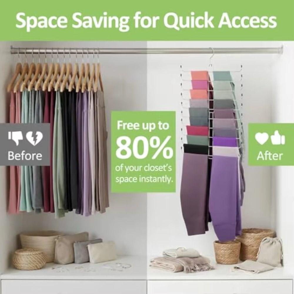 Space Saving Hijab Holder Foldable Legging Hanger Storage Tools Scarf Organizer Closet Storage