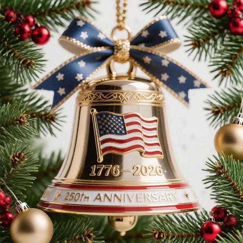 

Орнамент Колокол Свободы к 250-летию США, Подвеска в честь основания США, Памятный металлический колокольчик-оберег ручной работы для двери