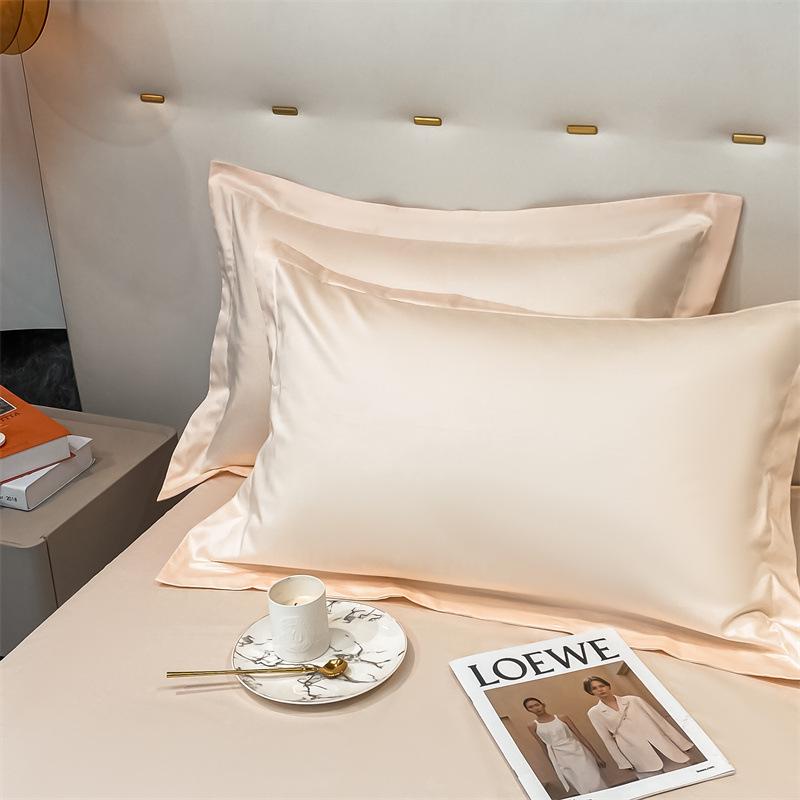 Pure Cotton Solid Color Long-Staple Pillowcase Pair – 100% Xinjiang Cotton, Single Piece, Simple Plain Design