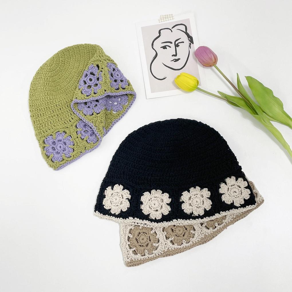 Women's and Men's Daily Floral Knitted Bucket Hat