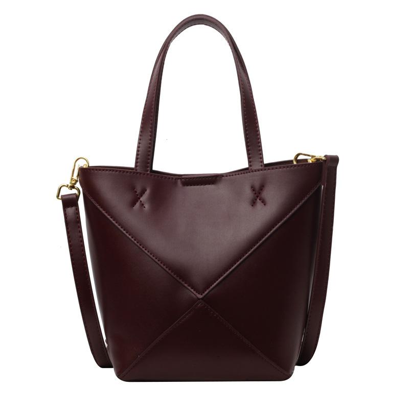 Handbag Bag Women's New Folding Bucket Bag Niche Trend Versatile Soft Leather Messenger Bag Women