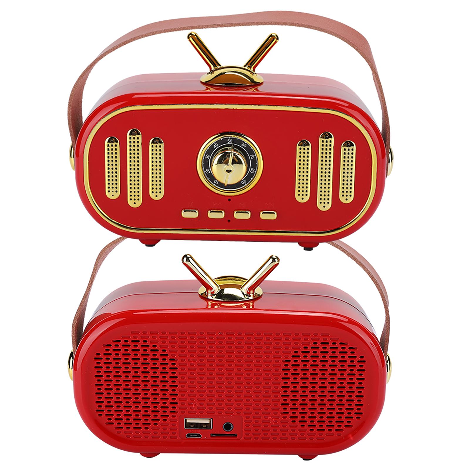 

Мини портативный ретро беспроводной Bluetooth динамик перезаряжаемый плагин карта музыкальный плеер(красный ) красный