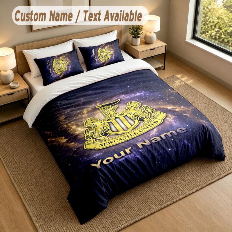 Bedding Set 1 Duvet Cover 2 Pillowcases Newcastle United FC Print Soft Bed Linen Bedroom Decor