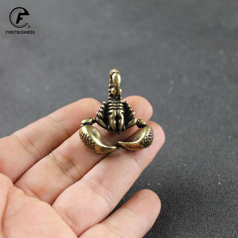 Solid Brass Scorpion Mini Statue Handmade Home Decor Ornaments Crafts Copper Vintage Miniatures Figurines Desk Decoration Gifts