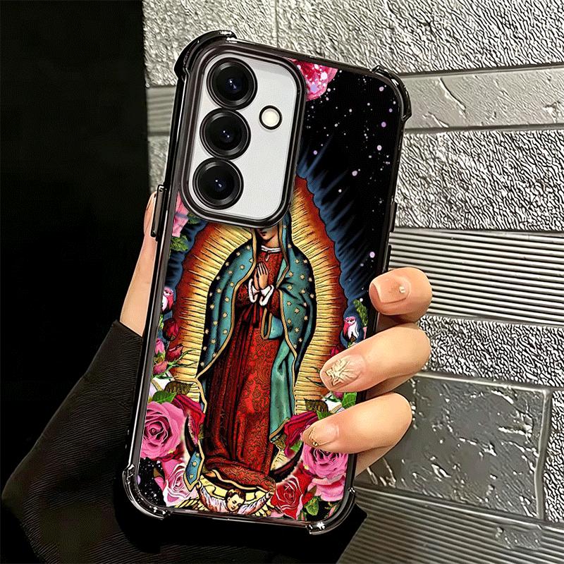 Virgen Mary Virgin De Guadalupe Plating Phone Case For Samsung A17 A07 A37 A57 A16 A56 A15 A55 A14 A54 A13 A53 A26 A36 A25 A35 A
