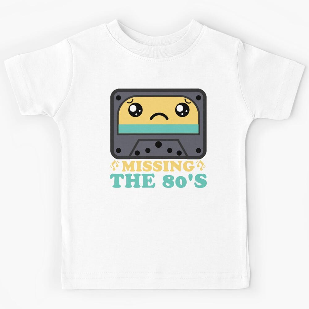 Missing The 80s - Cute Sad Cassette Tape Retro Nostalgia Music Lover Kids T-Shirt 140