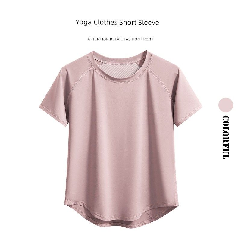 

Yoga T-shirt Women s Summer Plus Size Chubby Girl Short Sleeve Workout Clothes High Elastic Quick-Drying Indoor Pilates Skipping Rope Training Wear