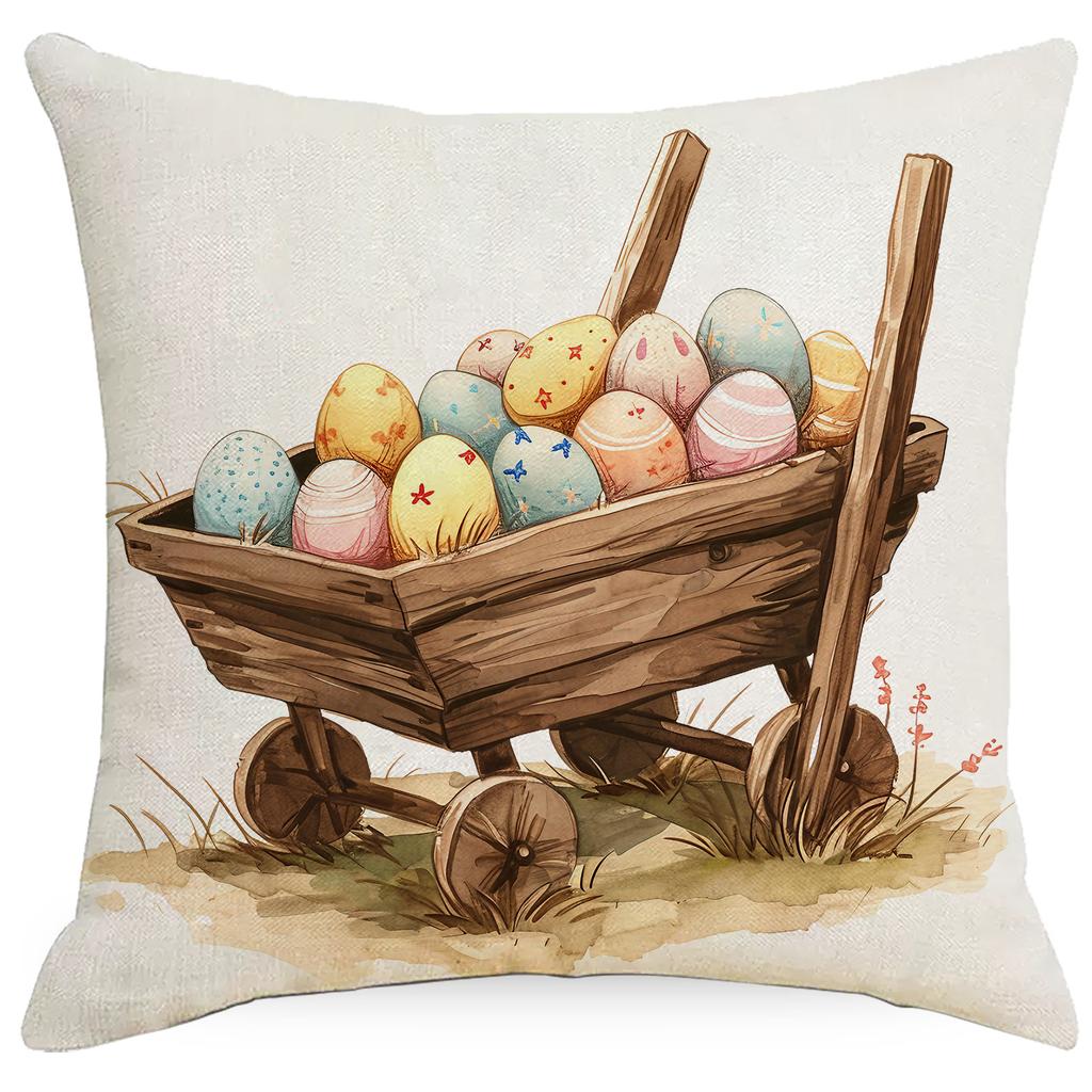 New Easter Pillowcase Country Cartoon Rabbit Easter Egg Pillowcase Sofa Cushion Pillowcase
