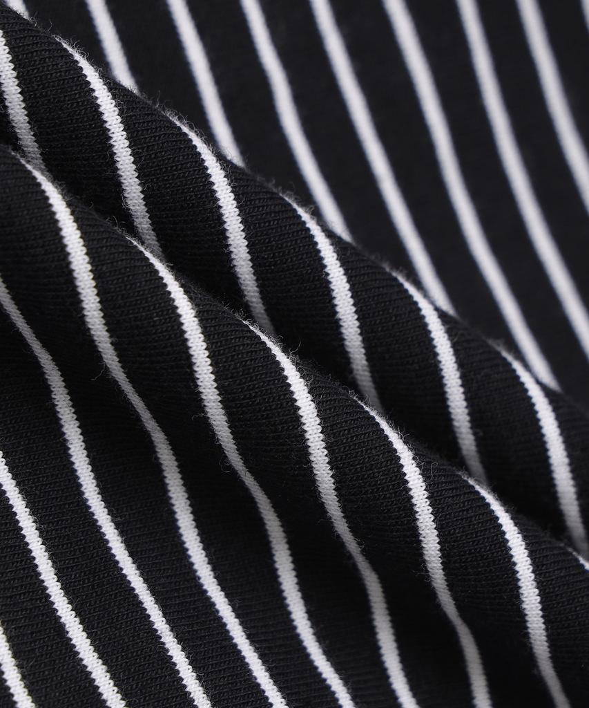 247Silijeu Usa Cotton 20-Count Striped T-Shirt Black