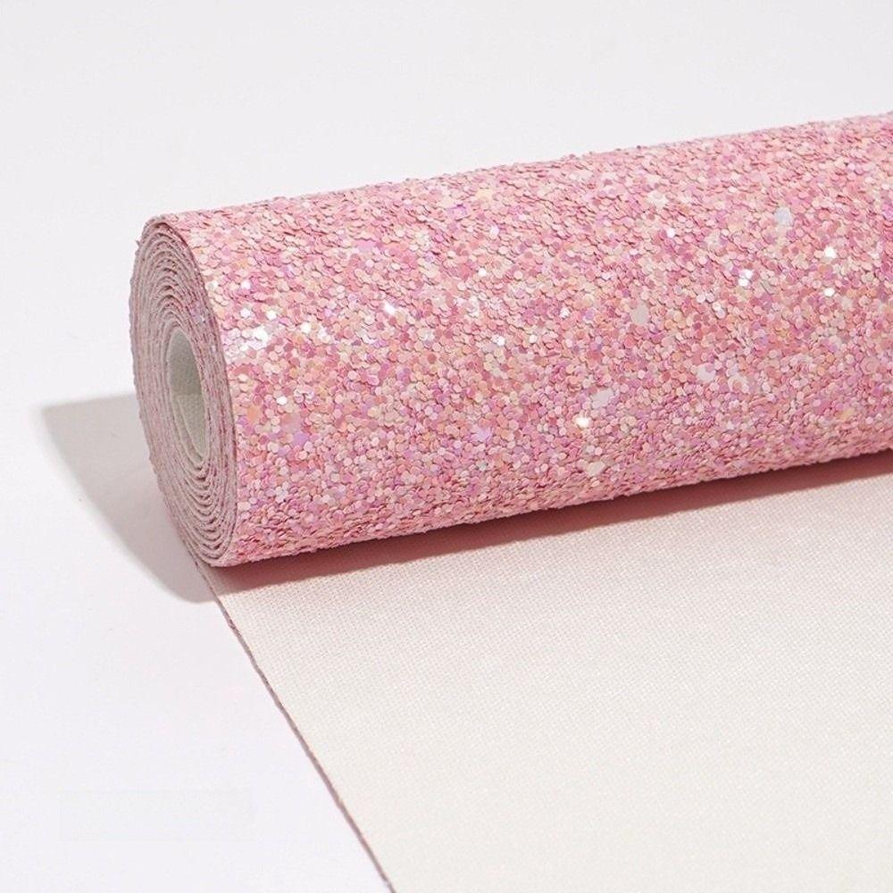 Colorful Glitter Glitter PVC Leather Fabric Sparkling Powder Faux Leather  Bag Making Material