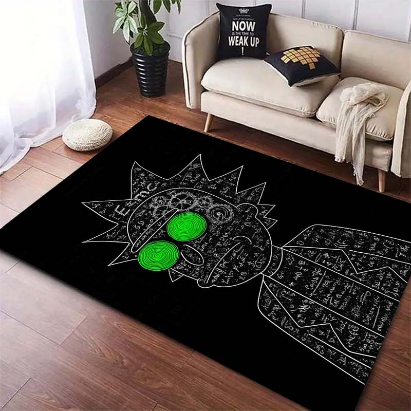 Ricky and Morty pattern rug, digitally printed non-slip decorative rug, a housewarming gift for family and friends.