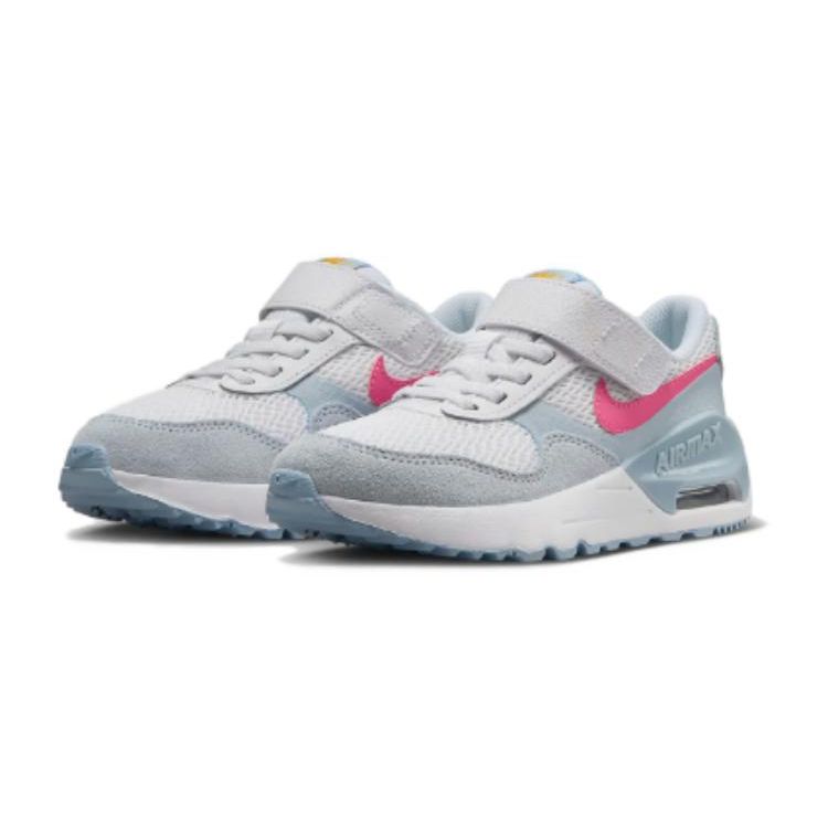 Nike Air Max SYSTM PS White Pinksicle Kids Sneakers Blue-Tint Light-Armory-Blue DQ0285-113