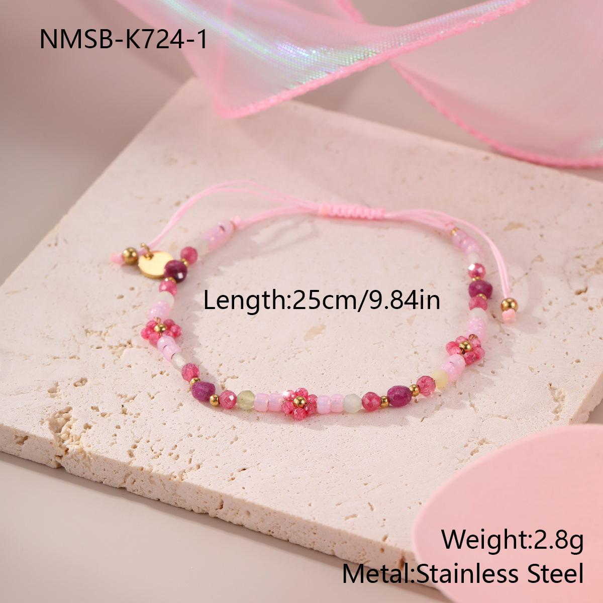 GEMCHIC Women s Bohemian Colorful Natural Stone Beaded Bracelet with Flower Charms