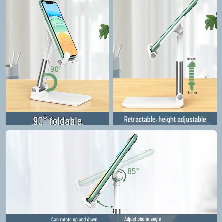 Adjustable Universal Phone and Tablet Stand for Desktop Streaming жемчужина белый