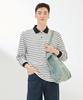 CHASECULT Men'S Pique Striped Collared Long Sleeve T-Shirt-Dark5121B01