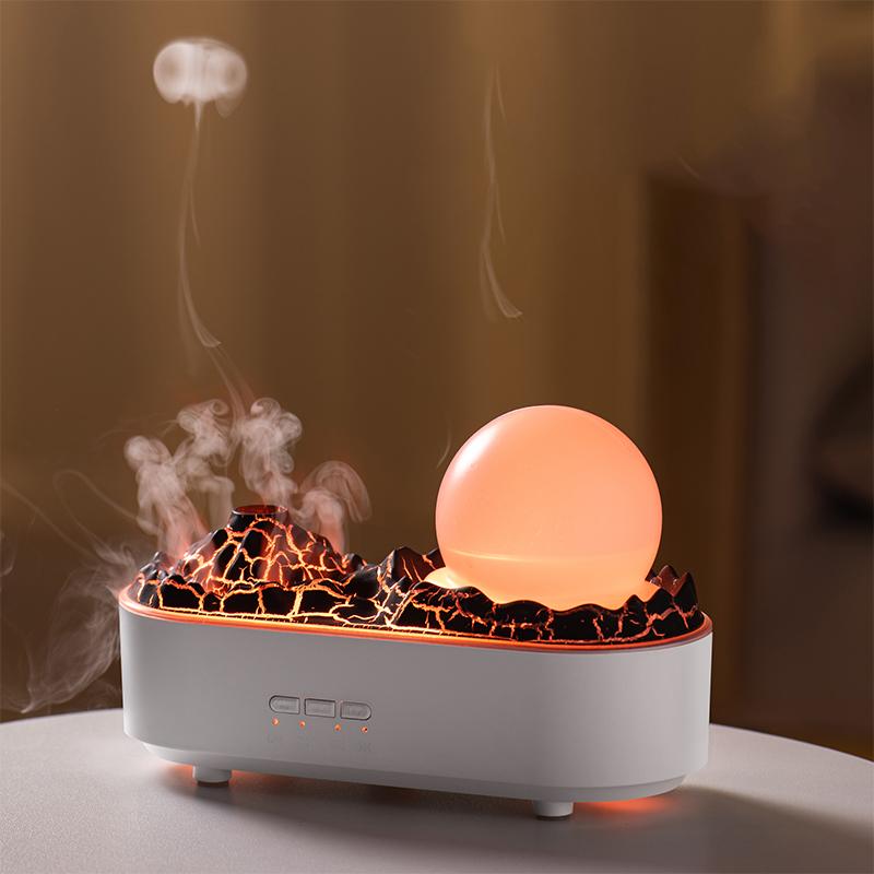 Crystal Household Humidifier Bedroom Desktop USB Jellyfish Mood Light Noiseless Ultrasonic Volcano Aroma Air Humidifier