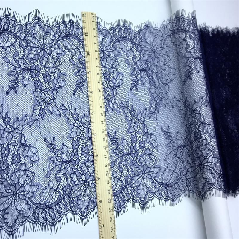 (6 Colors) 3 Meters French Chantilly Fabric Lace, Non-stretch Eyelash Lace Fabric for Lingerie, Underwear, Dress, Home decor, Crafting