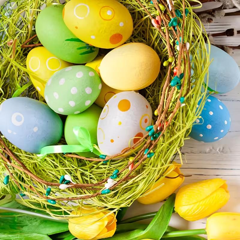 10PC White Easter Foam Egg DIY Painting Polystyrene Styrofoam Home Egg Balls Party Decoration Supplies Lightweight Handemade