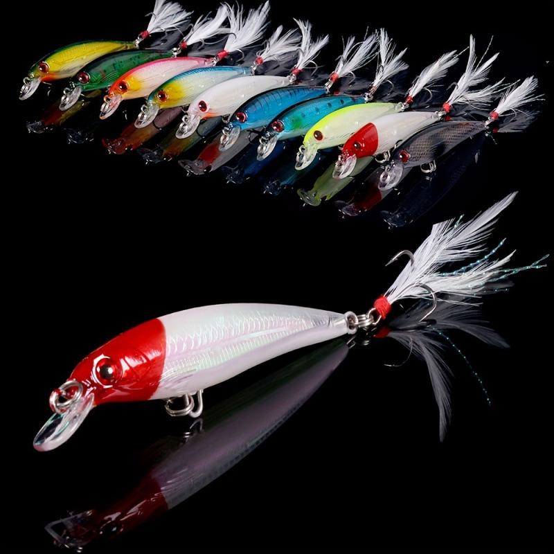 2026 Russell Minnow Fishing Lure Set - 10 Pieces with Feather Hooks