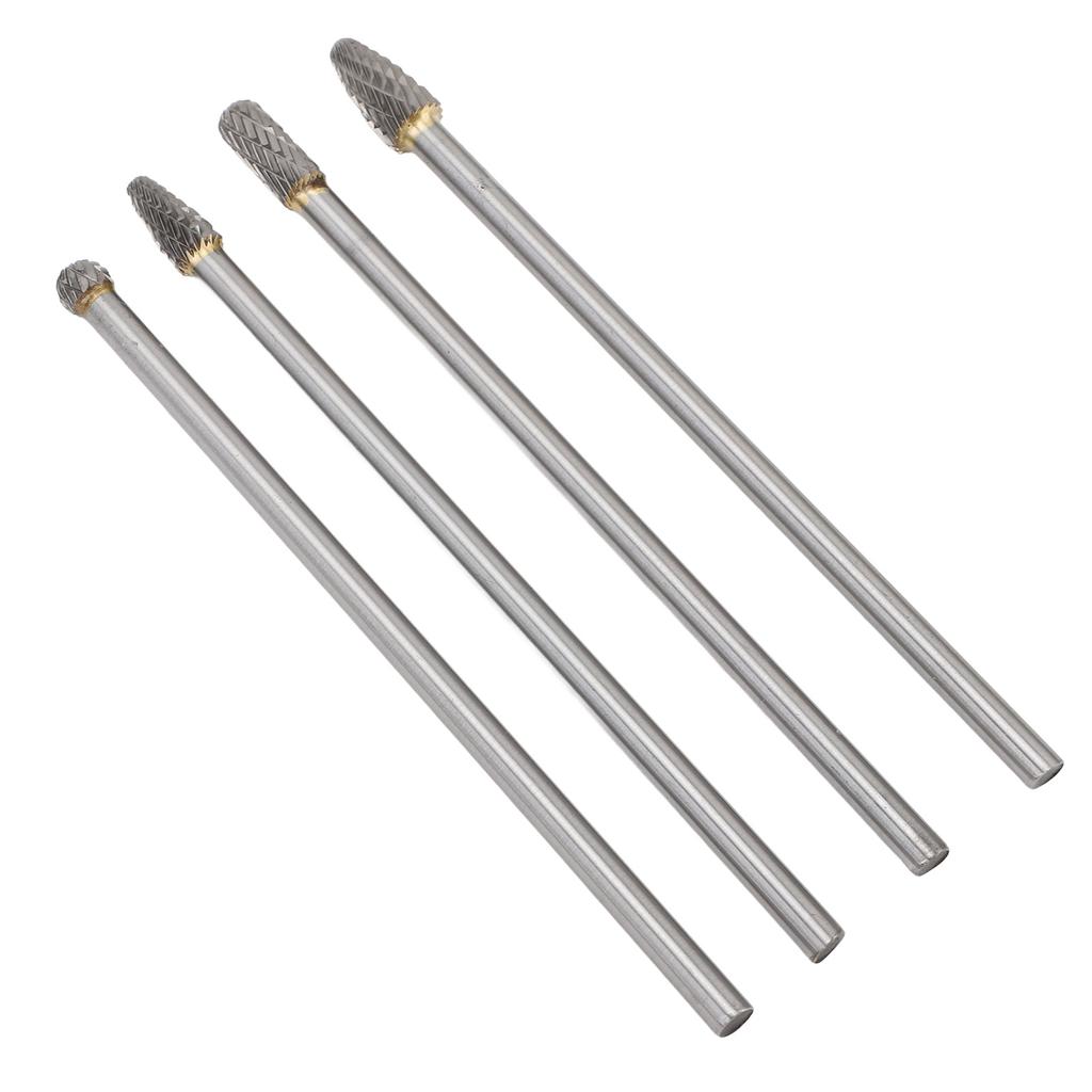 4pcs 6mm Tungsten Steel Carbide Rotary Burr Set Fits Rotary Tool High Efficiency Suitable for Automotive Repair and More