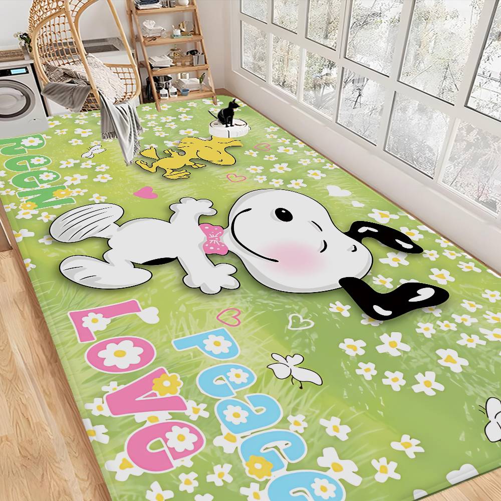 Cute Dog S-Snoopy Floor Mat INS Style Soft Bedroom Floor House Laundry Room Mat Anti-skid Household Carpets