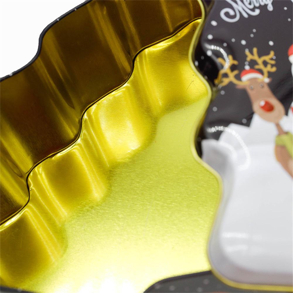 Cutie de tablă în formă de brad de Crăciun Biscuiți de Crăciun Moș Crăciun Biscuiți pentru depozitare bomboane Cutie metalică Om de zăpadă imprimat Organizator borcan sigilat
