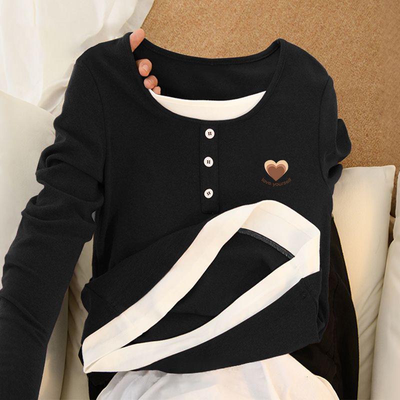 

Light-Toned 2025 Autumn Long-Sleeve Top, Flattering Commuter Base Layer, Stylish Round Neck, Versatile Outerwear 2XL [125-140 catty]